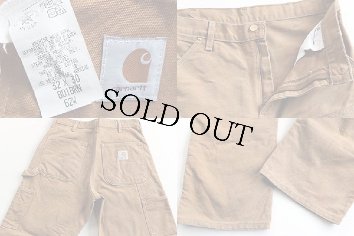 画像3: 80s USA製 carharttカーハート ダック地 ダブルニー ペインターパンツ w32 (3)