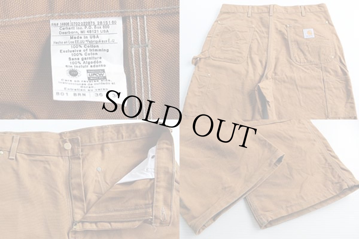 画像3: 00s USA製 carharttカーハート ダック地 ダブルニー ペインターパンツ w36 (3)