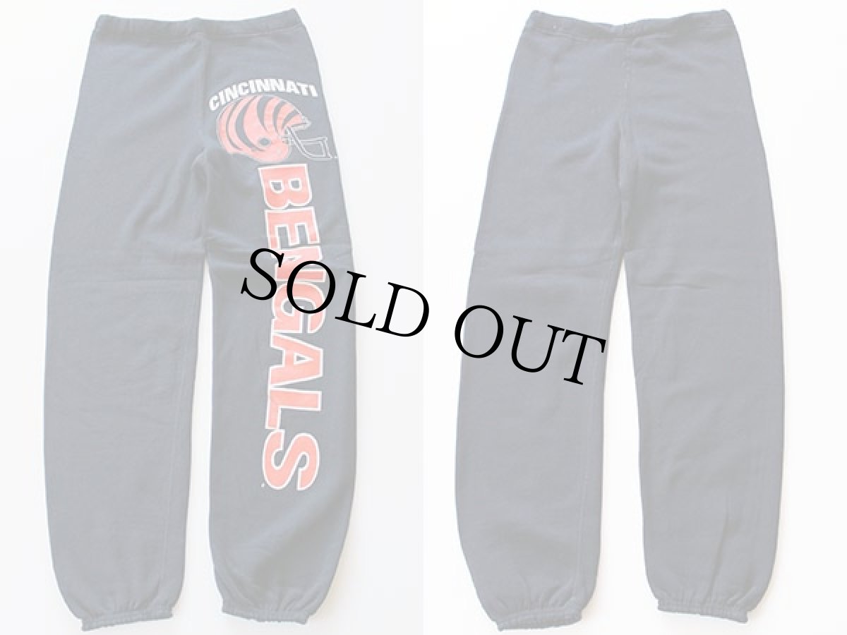 画像2: デッドストック★80s USA製 ARTEX BENGALS スウェットパンツ 黒 S (2)