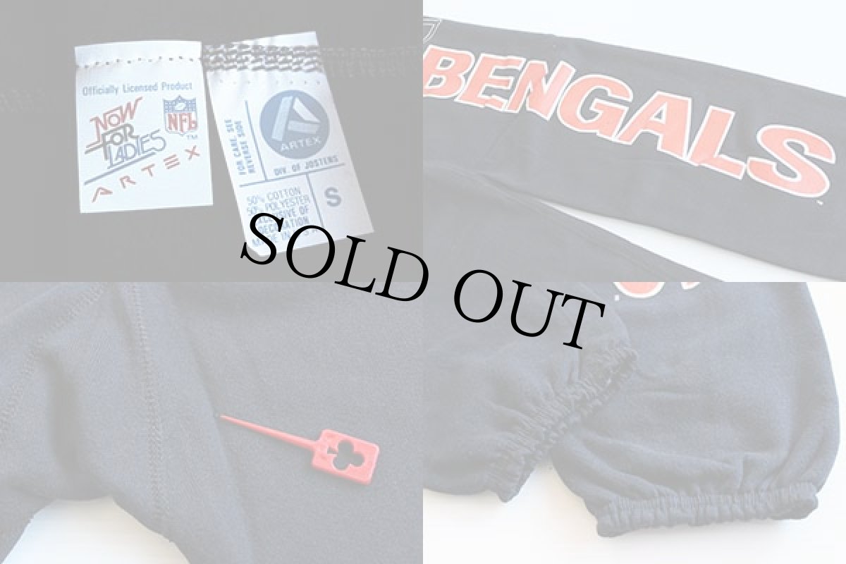 画像3: デッドストック★80s USA製 ARTEX BENGALS スウェットパンツ 黒 S (3)