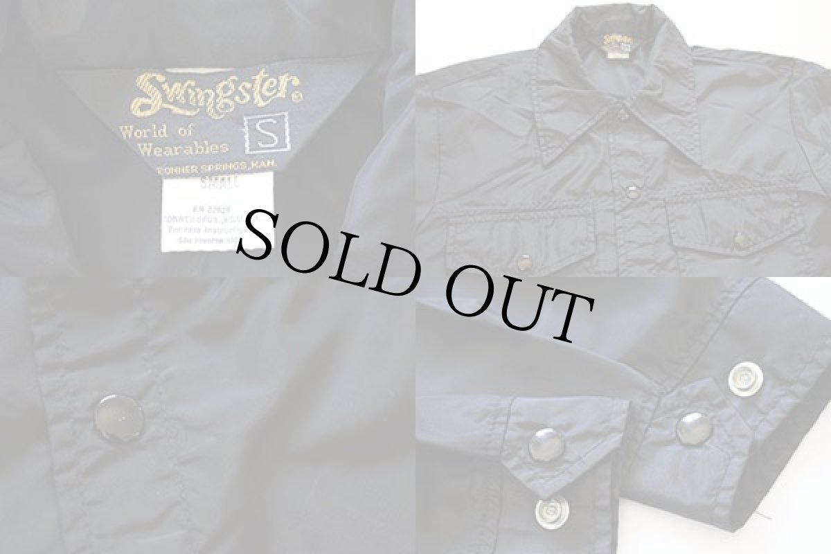 画像3: 70s Swingster ナイロンシャツジャケット 黒 S (3)