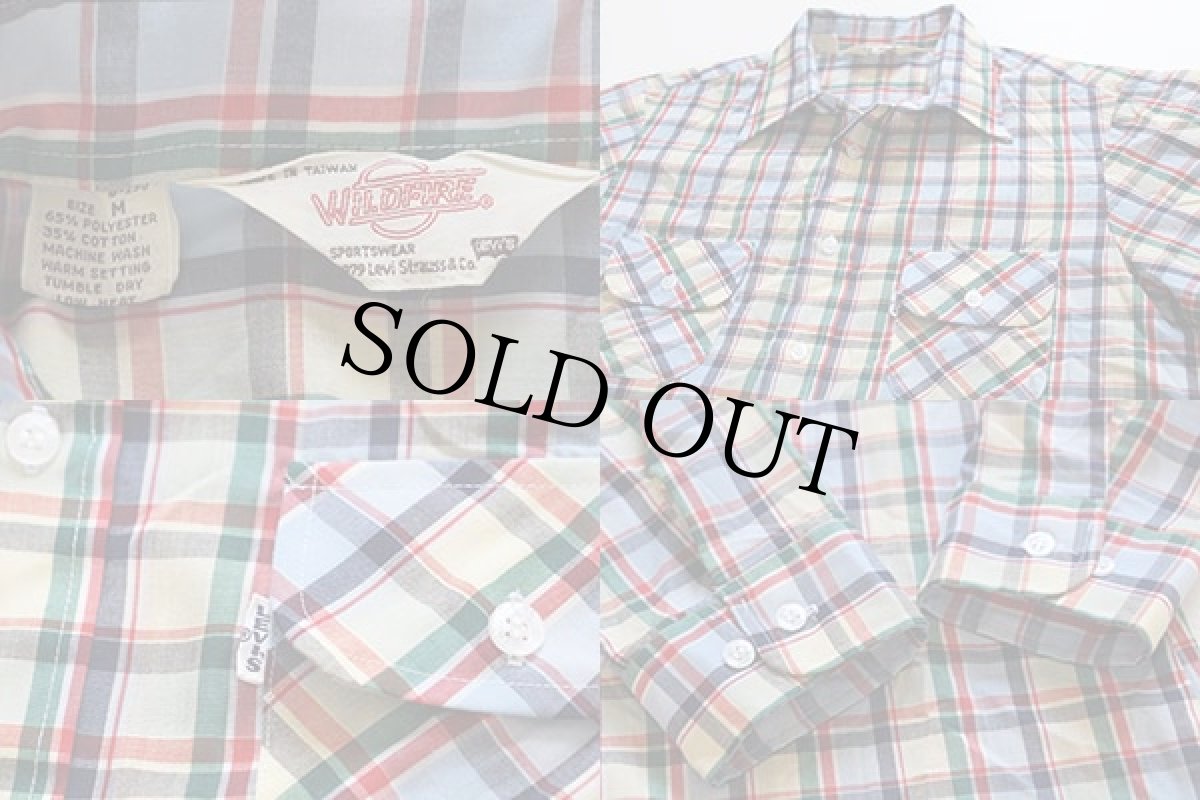 画像3: 70s LEVI'Sリーバイス WILDFIRE BIGE チェックシャツ M (3)