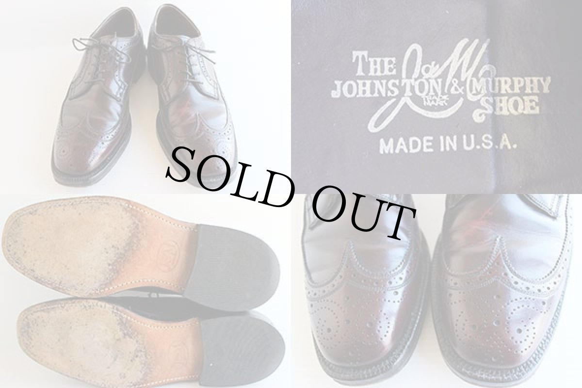 画像3: USA製 Johnston & Murphy ジョンストン&マーフィー ウイングチップ レザーシューズ バーガンディ★革靴 (3)