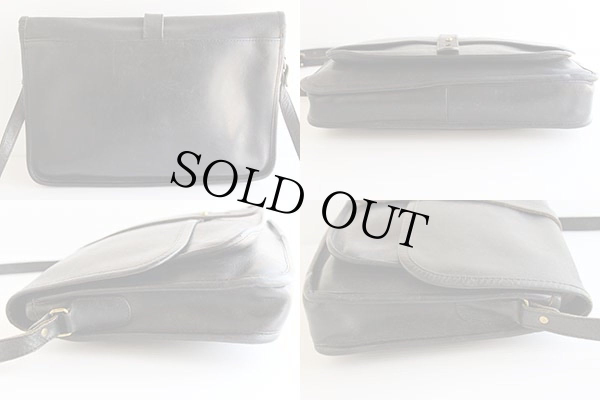 画像2: ビンテージ Michael Green レザー ショルダーバッグ 黒 (2)