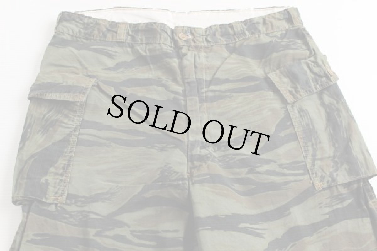 画像2: 70s タイガーカモ コットン カーゴパンツ w36 (2)