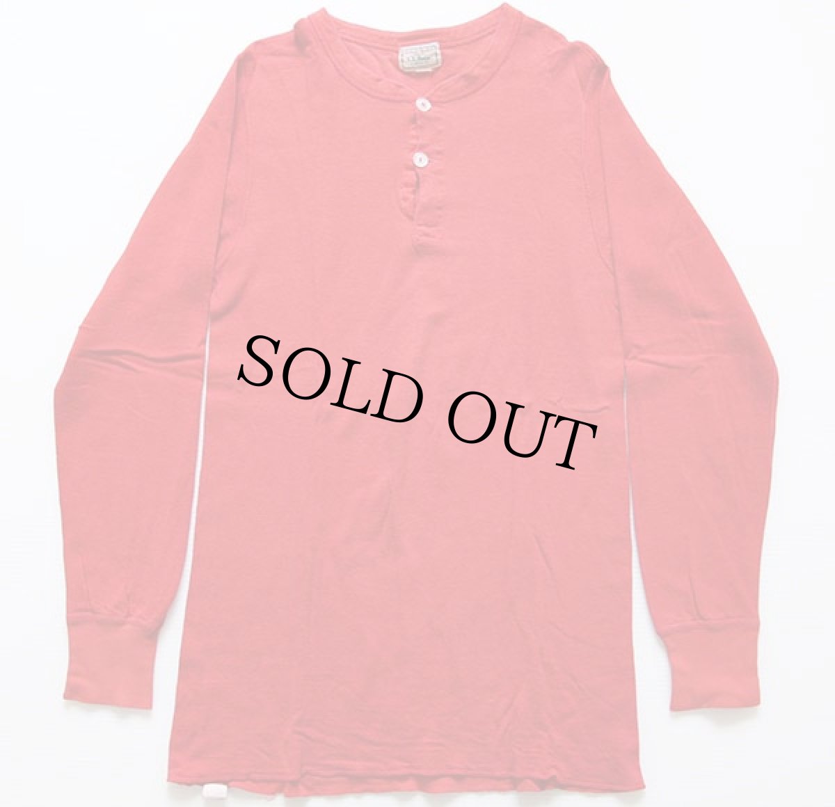 画像2: 80s L.L.Bean×duofold ヘンリーネック アンダーシャツ M 赤 (2)