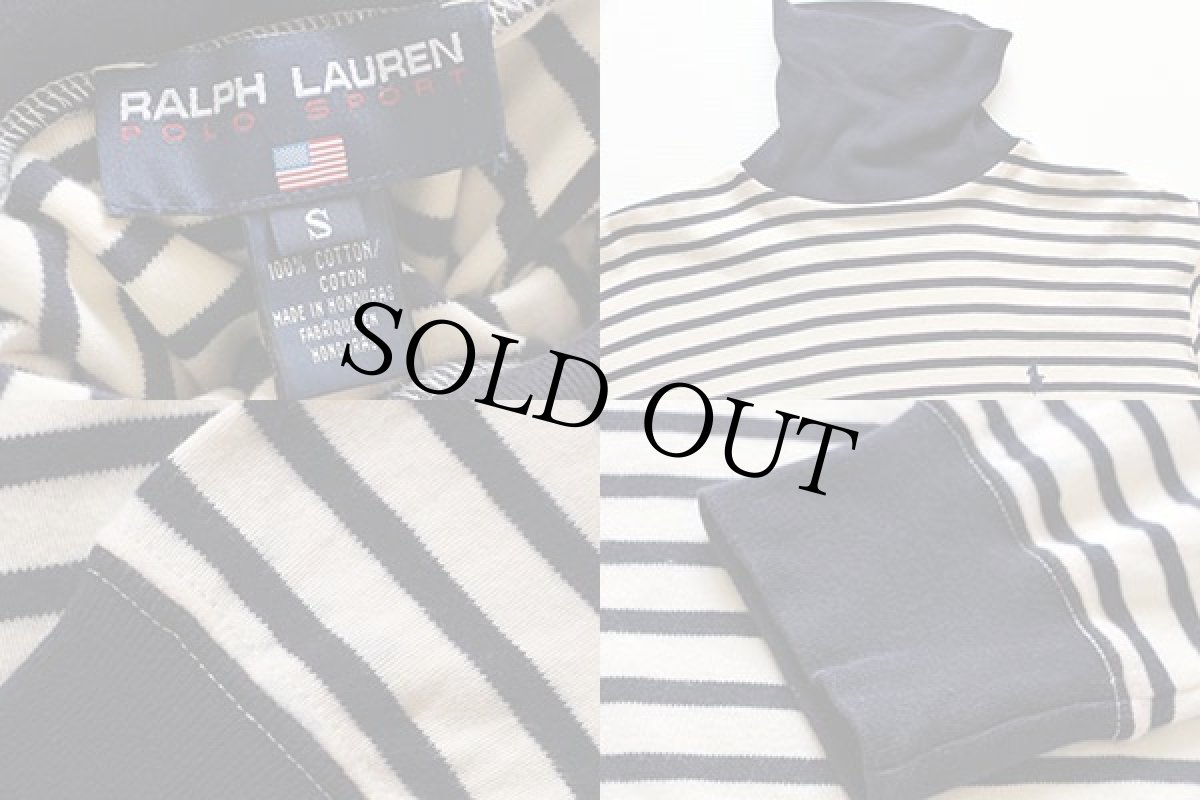 画像3: 90s POLO SPORTポロ スポーツ ラルフローレン ボーダー タートルネック カットソー (3)