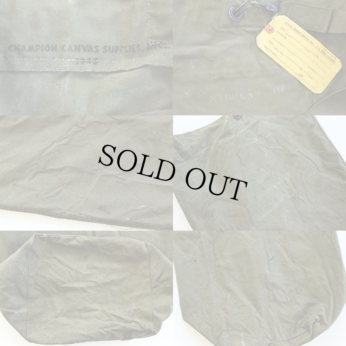 画像3: 40s 米軍 U.S.N. ステンシル ダッフルバッグ (3)