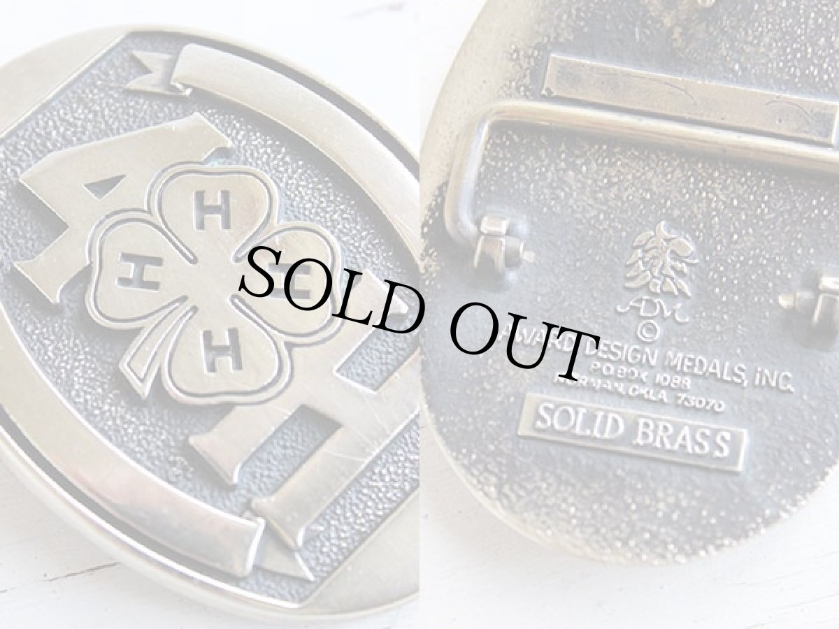 画像3: 4H クローバー ブラス バックル (3)