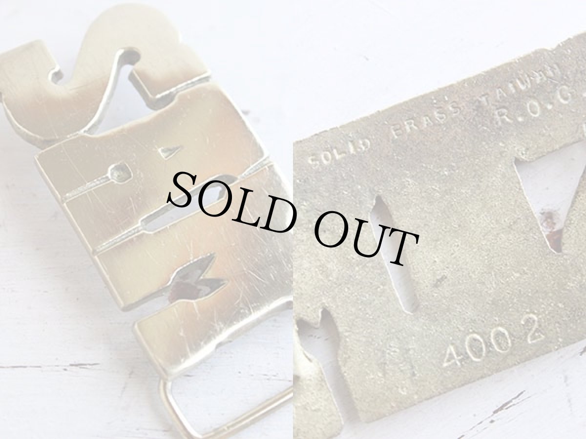 画像3: 70s SAM ネーム ブラス バックル (3)