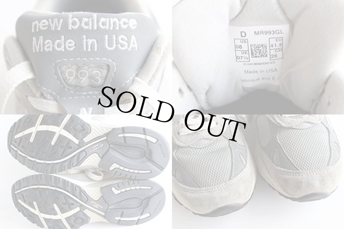 画像3: USA製 NEW BALANCEニューバランス993 スニーカー グレー26cm (3)