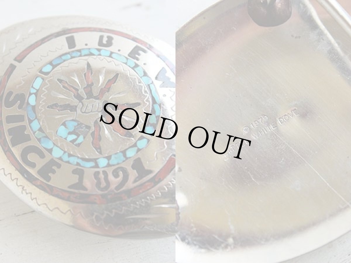 画像3: 70s I.B.E.W. ネイティブ柄 バックル (3)