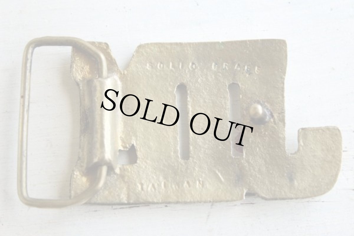 画像2: 70s JIM ネーム ブラス バックル (2)