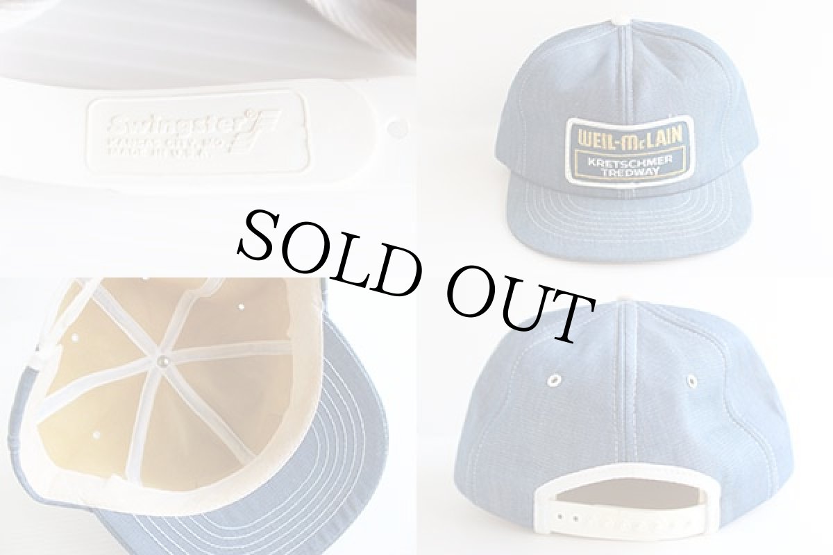 画像3: 80s USA製 Swingster WEIL McLAIN パッチ付き シャンブレーキャップ (3)