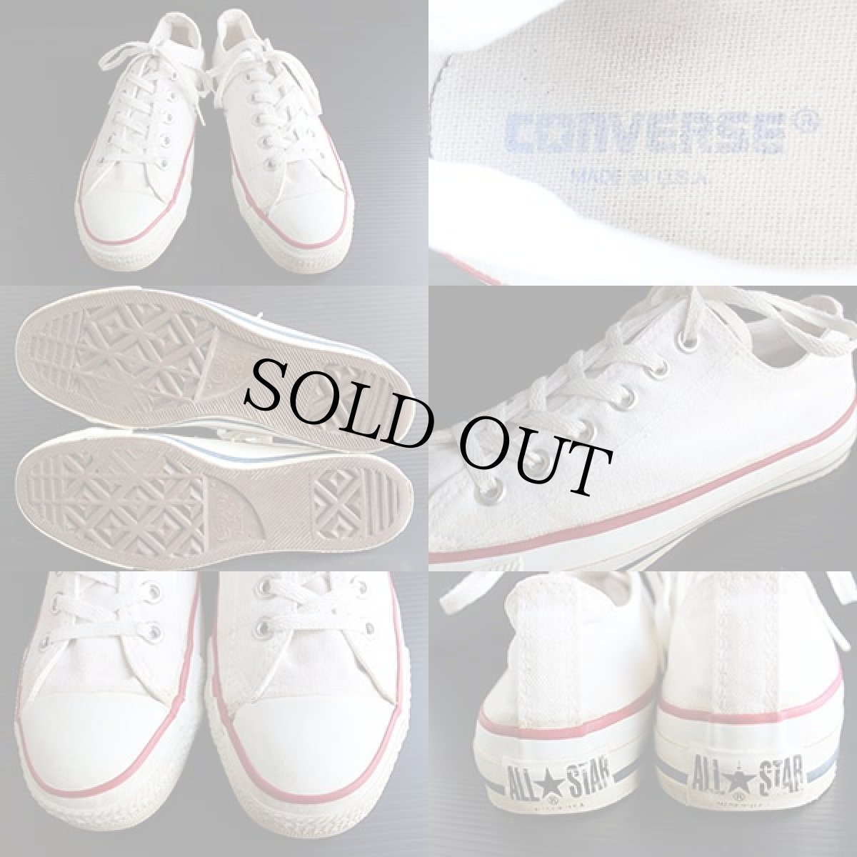 画像3: 90s USA製 CONVERSEコンバース ALL STARオールスター Low 白 8 (3)