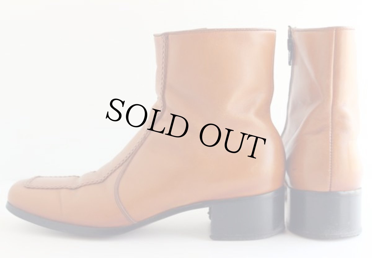 画像2: 70s JCPenney サイドジップ ブーツ 茶 (2)