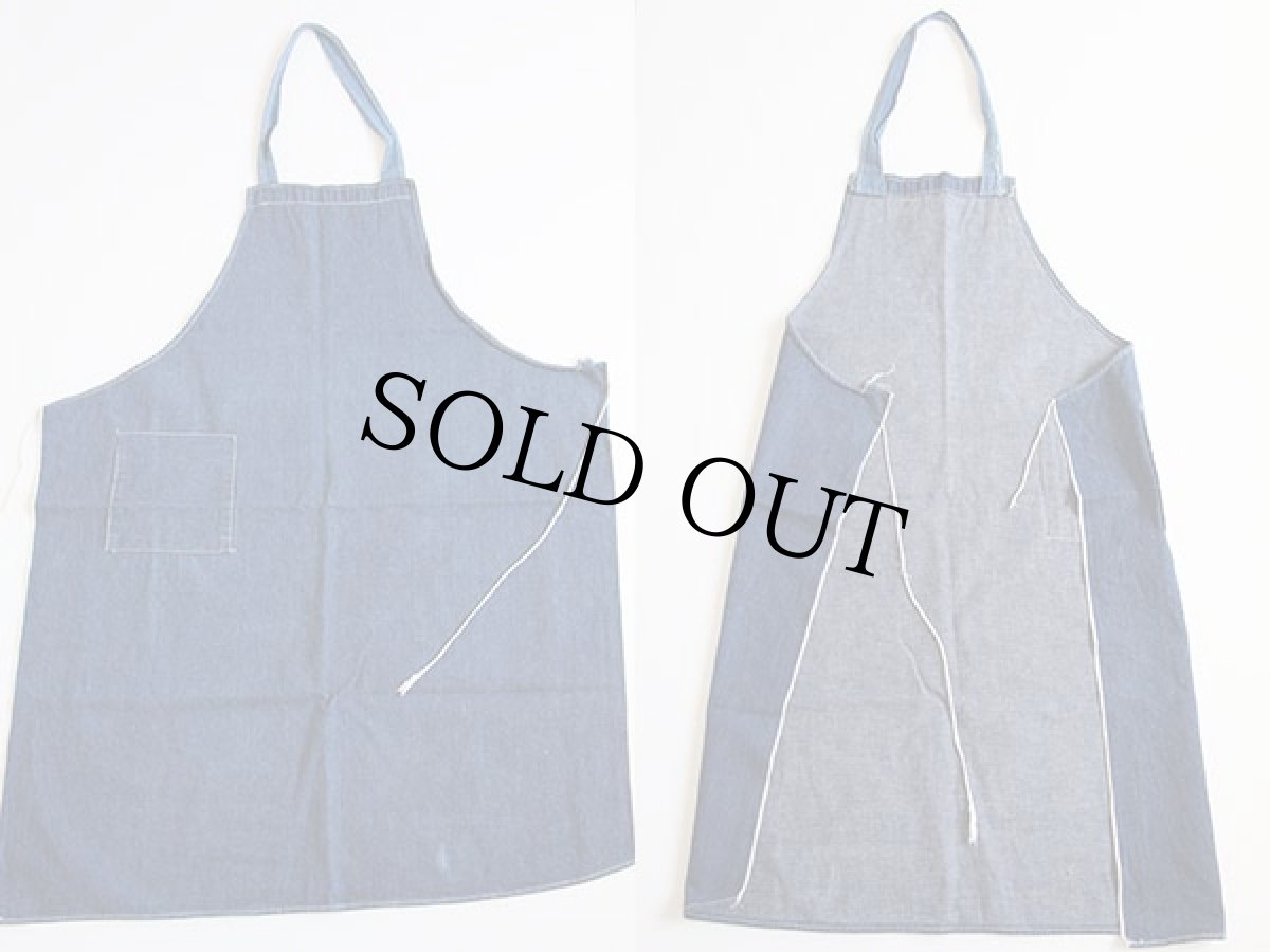 画像2: ビンテージ 耳付き インディゴ デニム ワークエプロン (2)