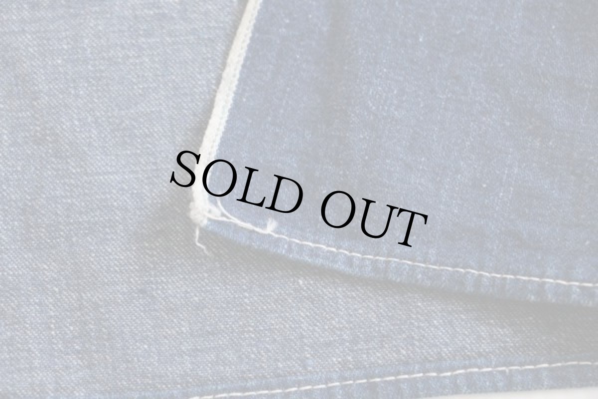 画像3: ビンテージ 耳付き インディゴ デニム ワークエプロン (3)