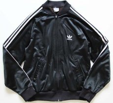 画像1: 80s USA製 adidasアディダス ATP ジャージ 黒 L★トラックジャケット (1)