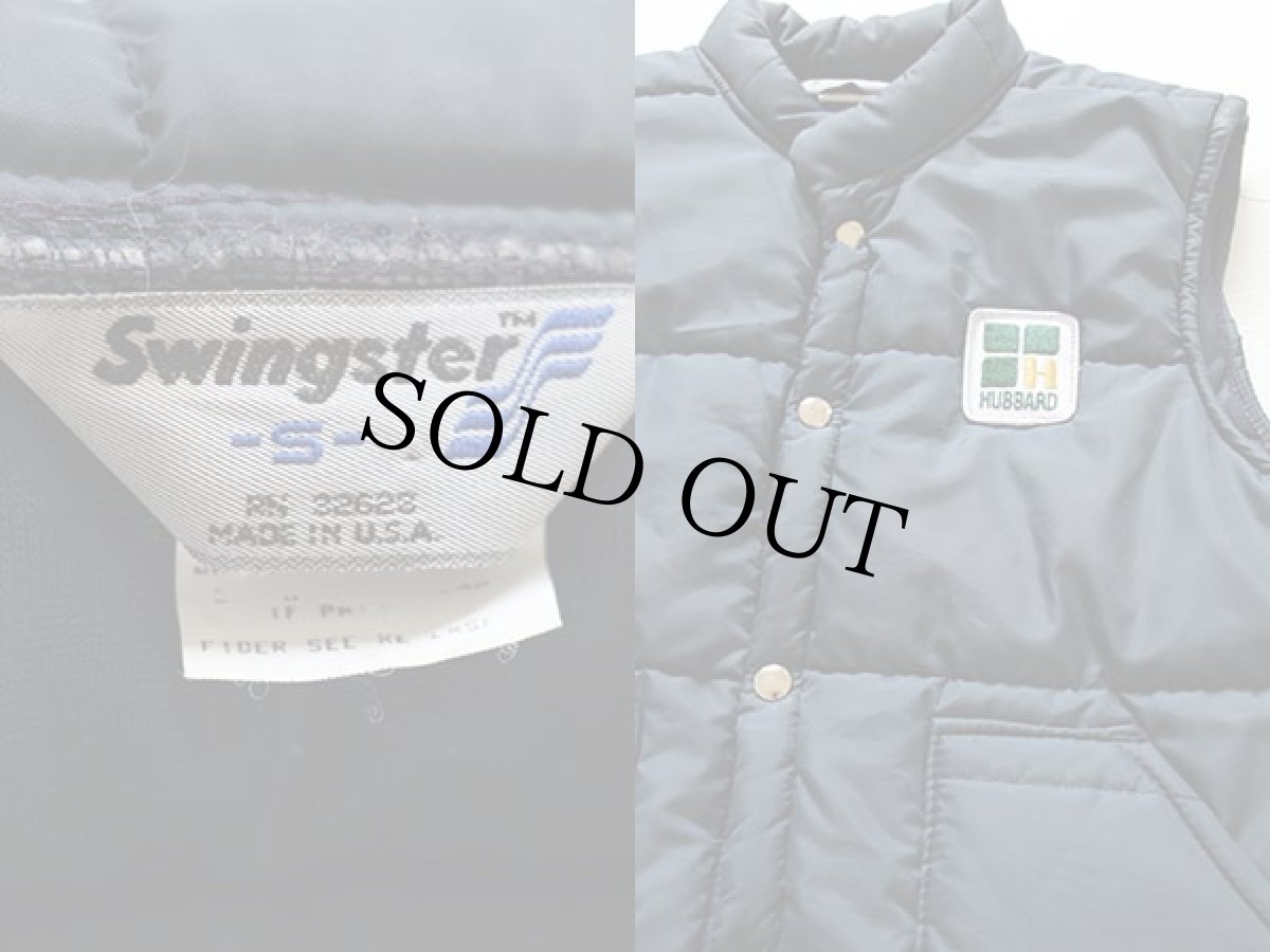 画像3: 80s USA製 Swingster HUBBARD パッチ付き 中綿入り レーシングベスト 紺 S (3)