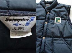 画像3: 80s USA製 Swingster HUBBARD パッチ付き 中綿入り レーシングベスト 紺 S (3)