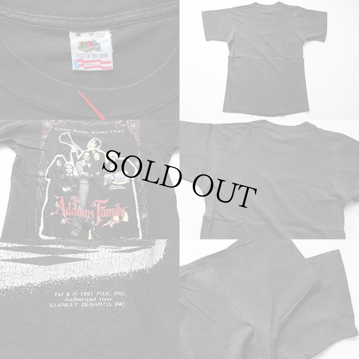 画像3: 90s USA製 Addams Familyアダムスファミリー コットンTシャツ 黒 M (3)