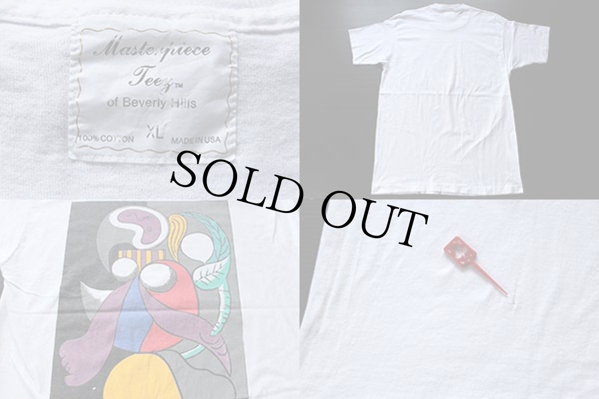 画像3: 80s USA製 Picassoピカソ アート コットンTシャツ 白 XL (3)