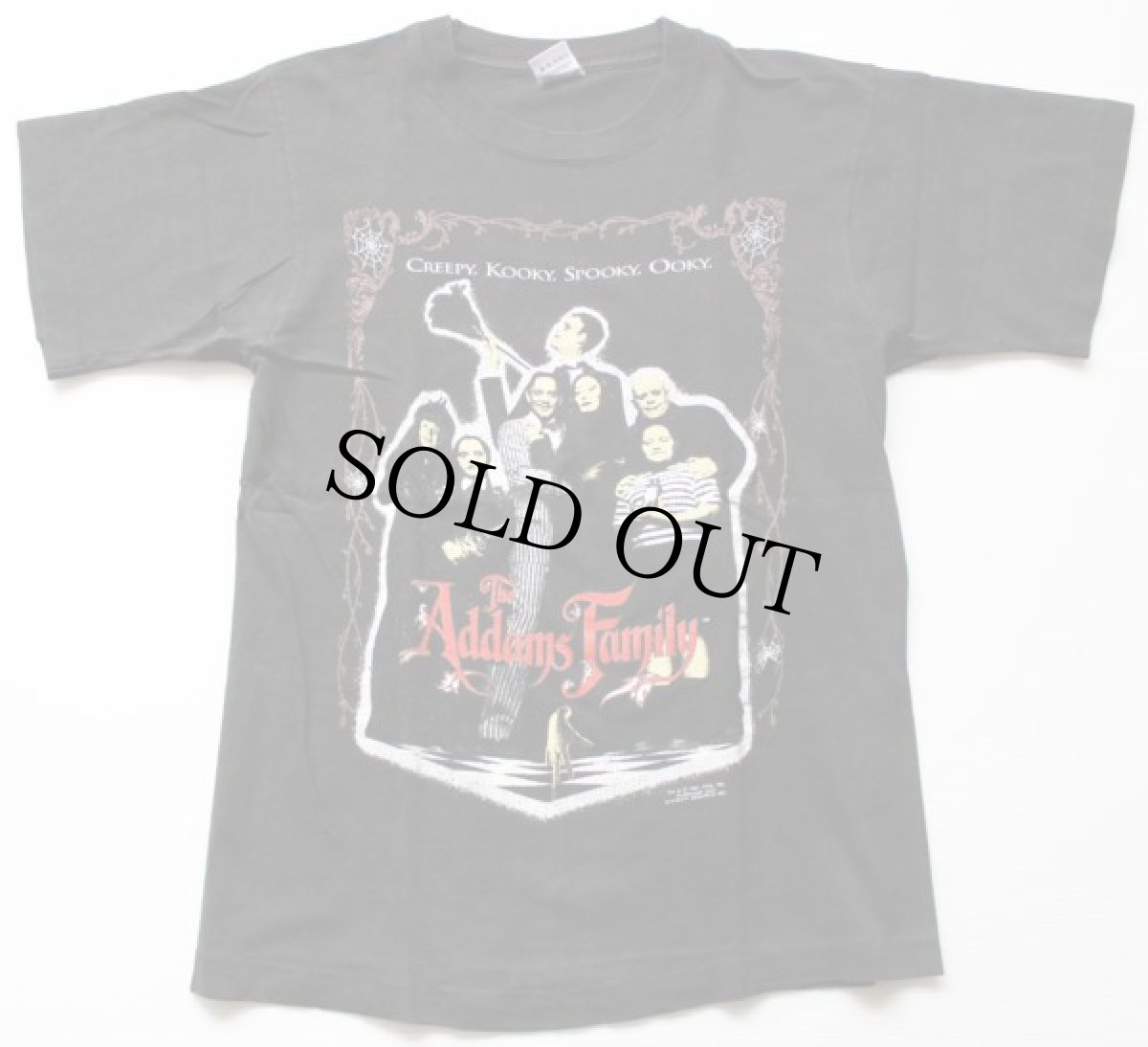 画像2: 90s USA製 Addams Familyアダムスファミリー コットンTシャツ 黒 M (2)