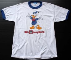 画像2: 80s USA製 ドナルドダック プリント リンガーTシャツ L (2)