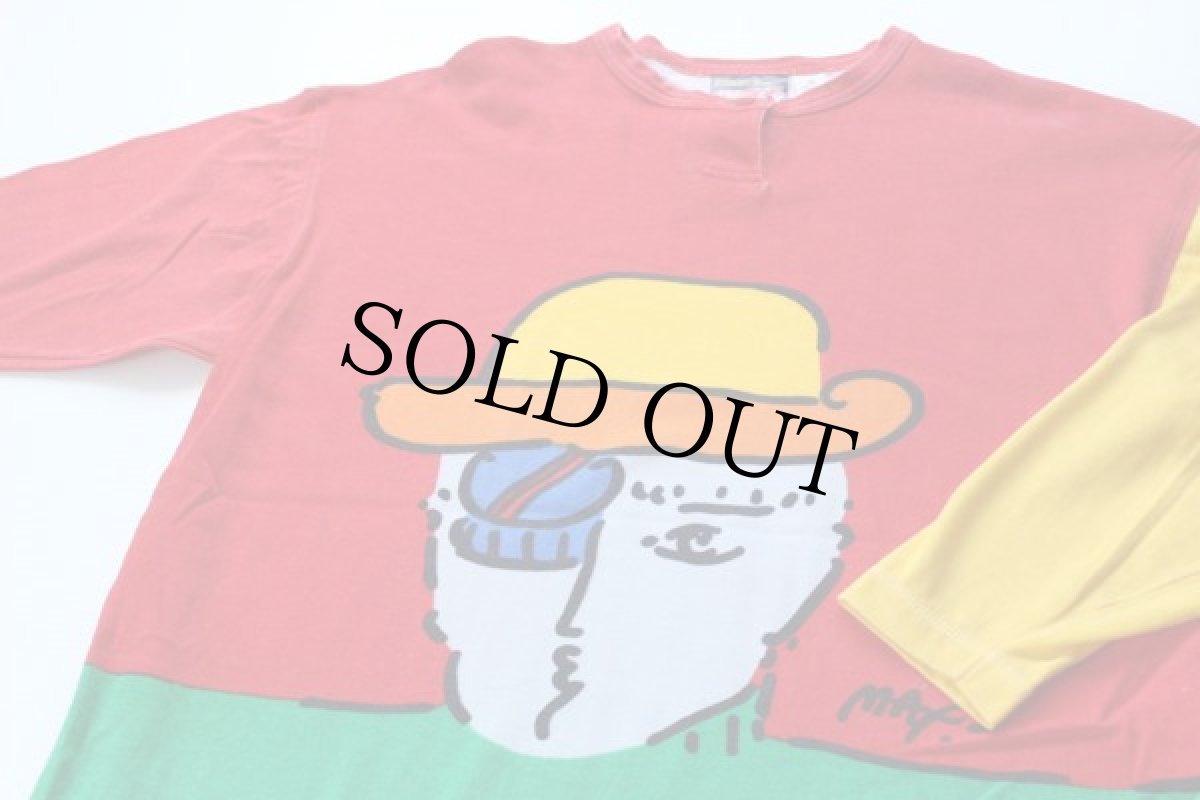 画像2: 80s PETER MAX NEOMAX ピーターマックス コットン 長袖Tシャツ S (2)