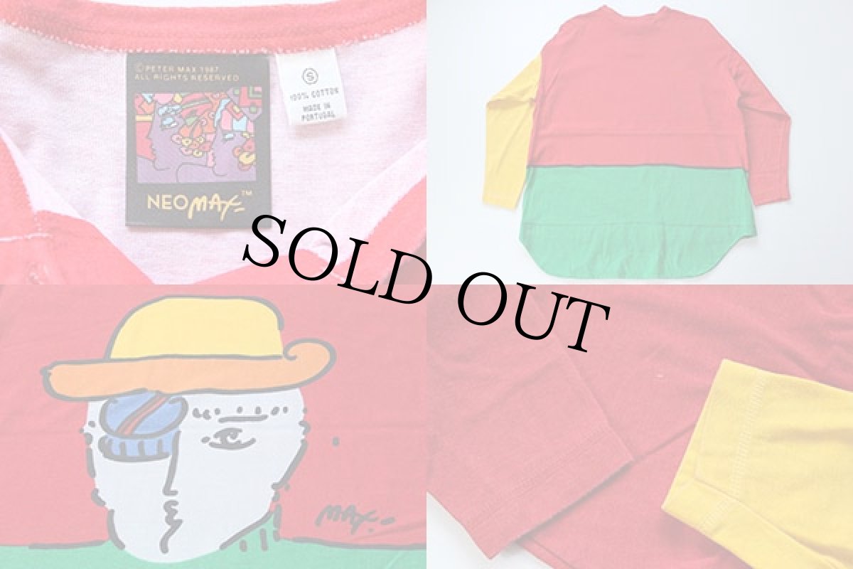 画像3: 80s PETER MAX NEOMAX ピーターマックス コットン 長袖Tシャツ S (3)
