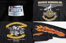 画像3: 80s USA製 Hanes HARLEY-DAVIDSON ハーレー ダビッドソン フレイムス コットン 長袖Tシャツ 黒 M★ファイヤーパターン (3)