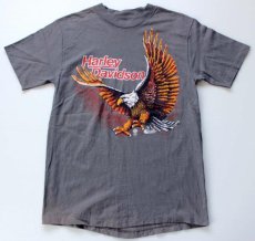 画像2: 80s USA製 Hanes HARLEY-DAVIDSON ハーレー ダビッドソン コットンTシャツ 炭黒 M (2)
