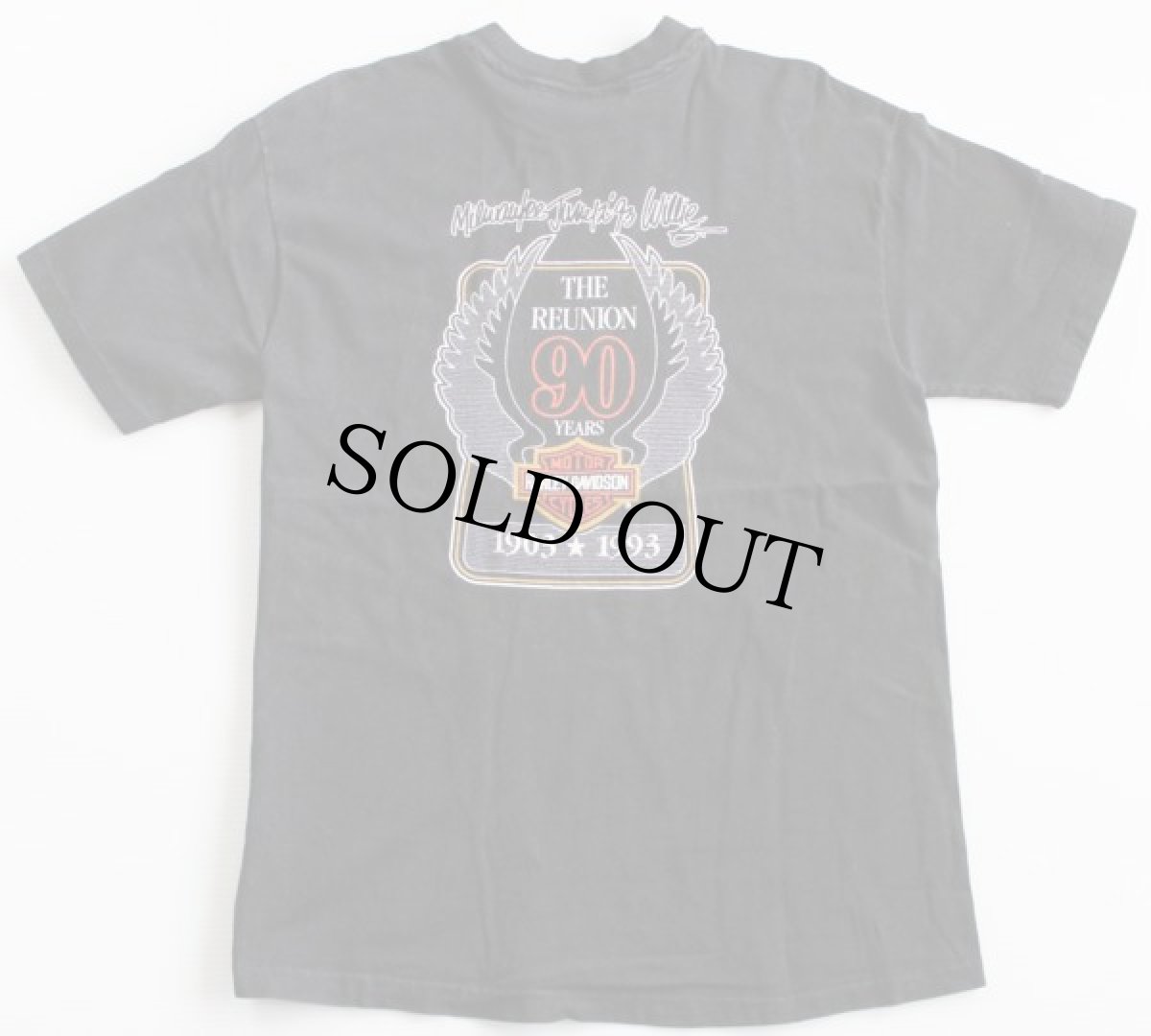 画像3: 90s USA製 HARLEY-DAVIDSON ハーレー ダビッドソン 90YEARS コットンTシャツ 黒 M (3)