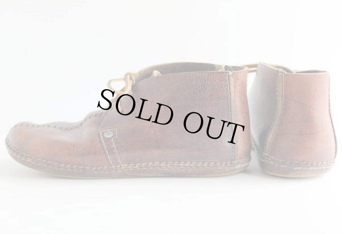 画像2: ビンテージ ハンドクラフト モカシン レザーシューズ (2)