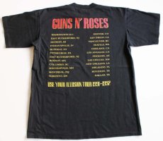 画像2: 90s USA製 GUNS N' ROSESガンズアンドローゼズ USE YOUR ILLUSION TOUR 1991-1992 コットン バンドTシャツ L (2)