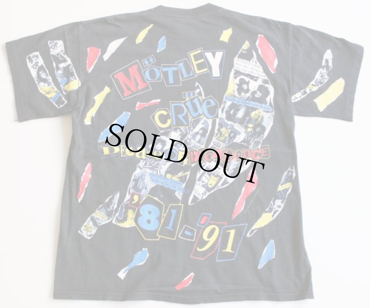 画像2: 90s USA製 MotleyCrue モトリークルー コットン バンドTシャツ 黒 L (2)