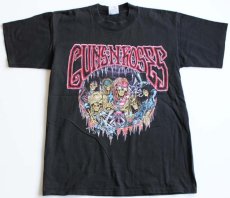 画像1: 90s USA製 GUNS N' ROSESガンズアンドローゼズ USE YOUR ILLUSION TOUR 1991-1992 コットン バンドTシャツ L (1)