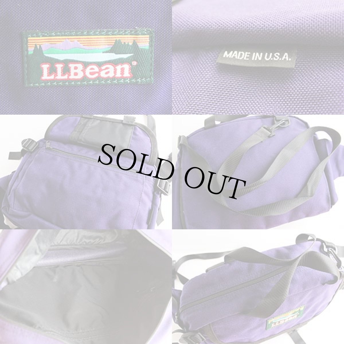 画像3: 90s USA製 L.L.Bean 3WAY ナイロン ウエストバッグ 紫 (3)
