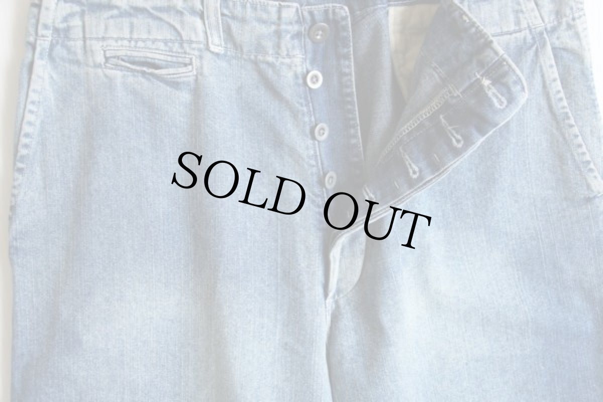 画像2: 90s USA製 ポロ ラルフローレン ビンテージ加工 デニム トラウザーズ w36 L30 (2)