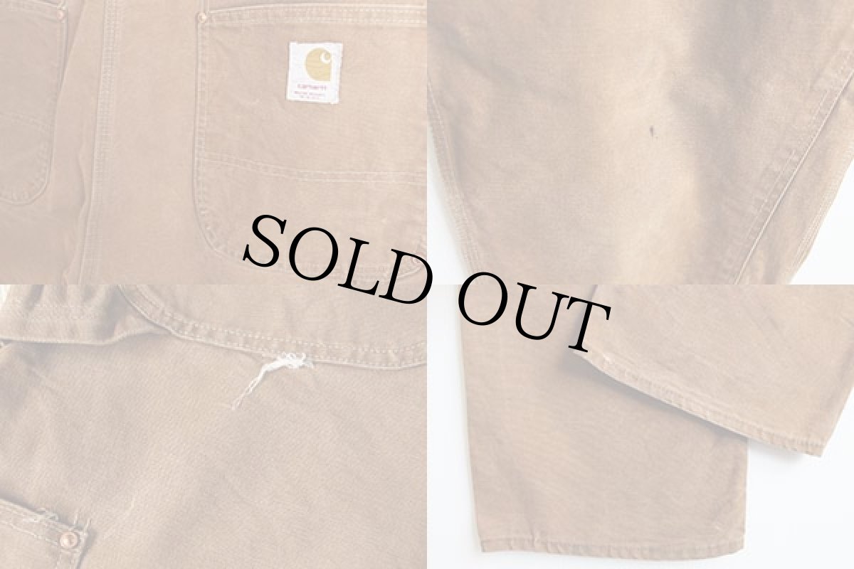 画像3: 70s carharttカーハート ダック地 ダブルニー ペインターパンツ 茶 (3)