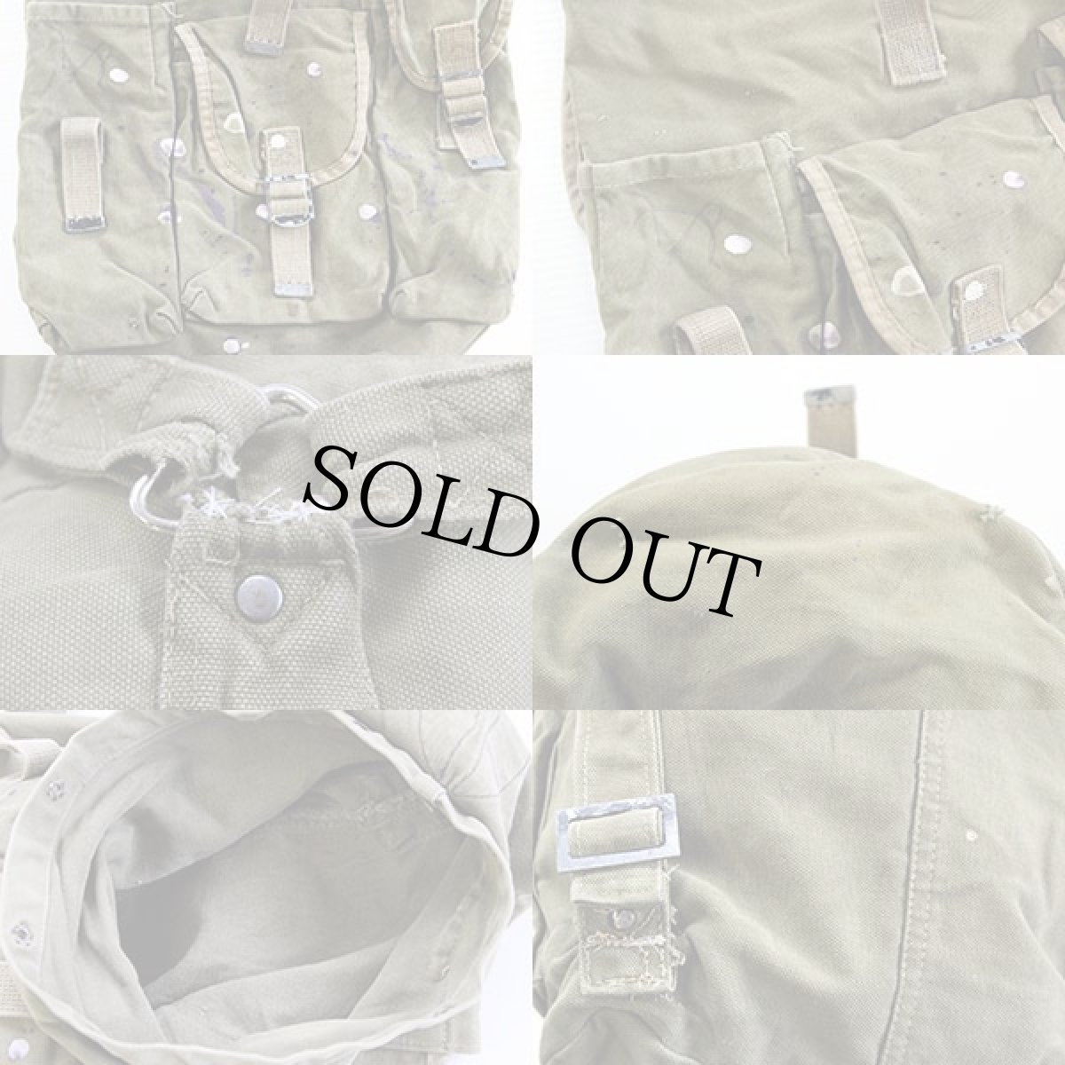 画像3: ビンテージ ハーレー パッチ付き ミリタリー リュックサック カスタム (3)