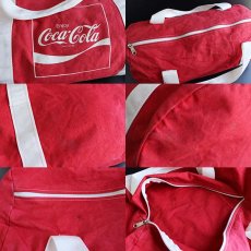 画像2: 80s Coca-Colaコカコーラ ロゴ キャンバス ダッフルバッグ (2)