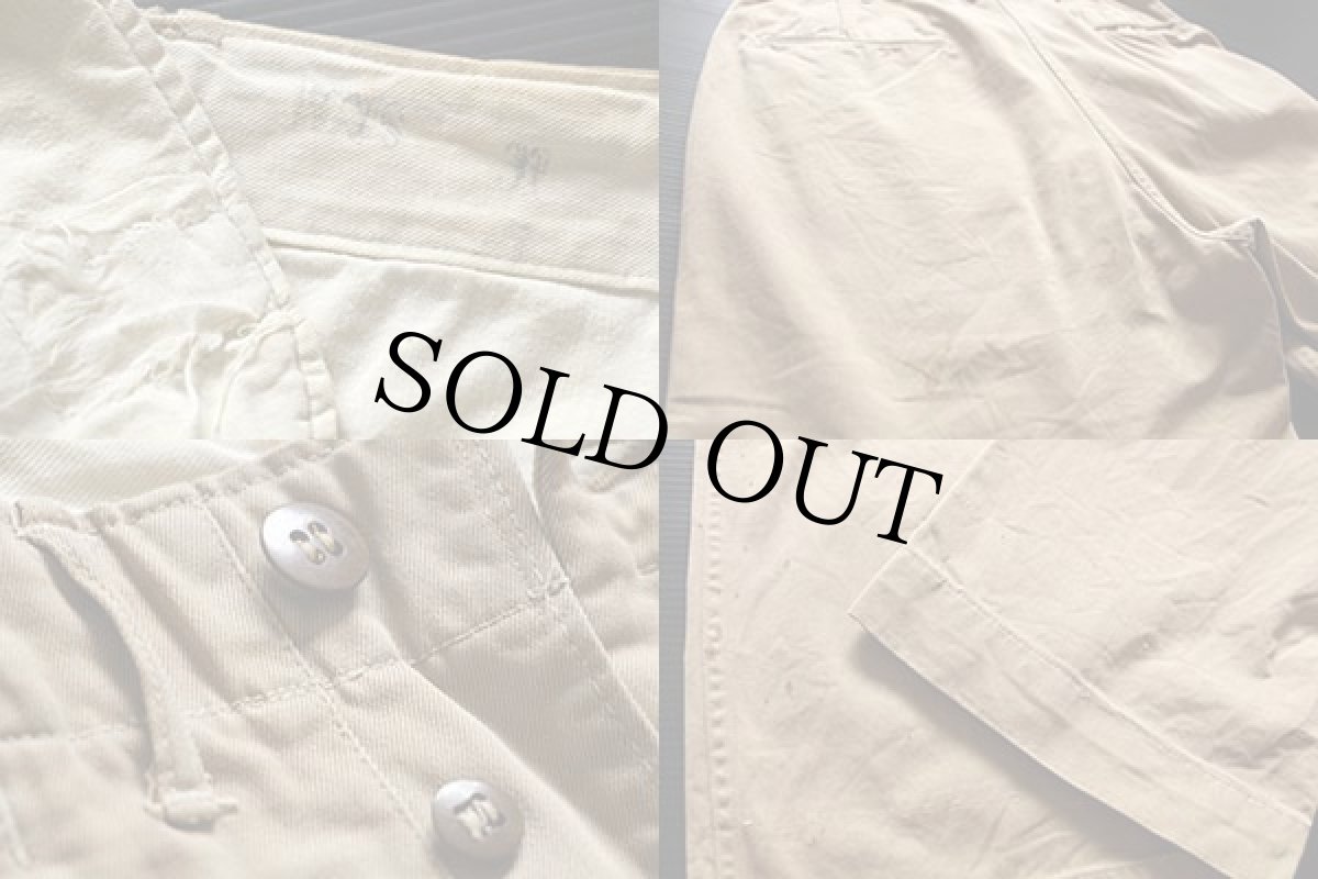 画像3: 40s 米軍 U.S.ARMY M-45 ダブルステッチ コットン チノパン カーキ (3)