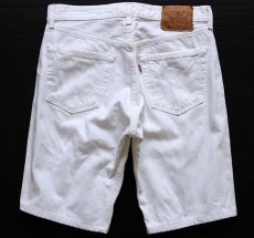 画像2: 90s USA製 Levi'sリーバイス 501 ホワイト デニム ショートパンツ カスタム w33★ショーツ (2)