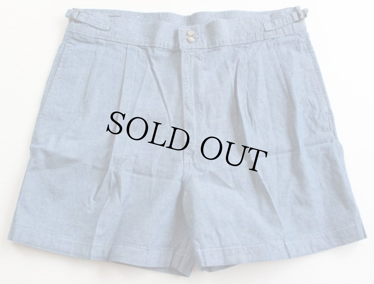 画像2: デッドストック★80s USA製 LANDS'ENDランズエンド シャンブレー ショートパンツ w38★ショーツ (2)