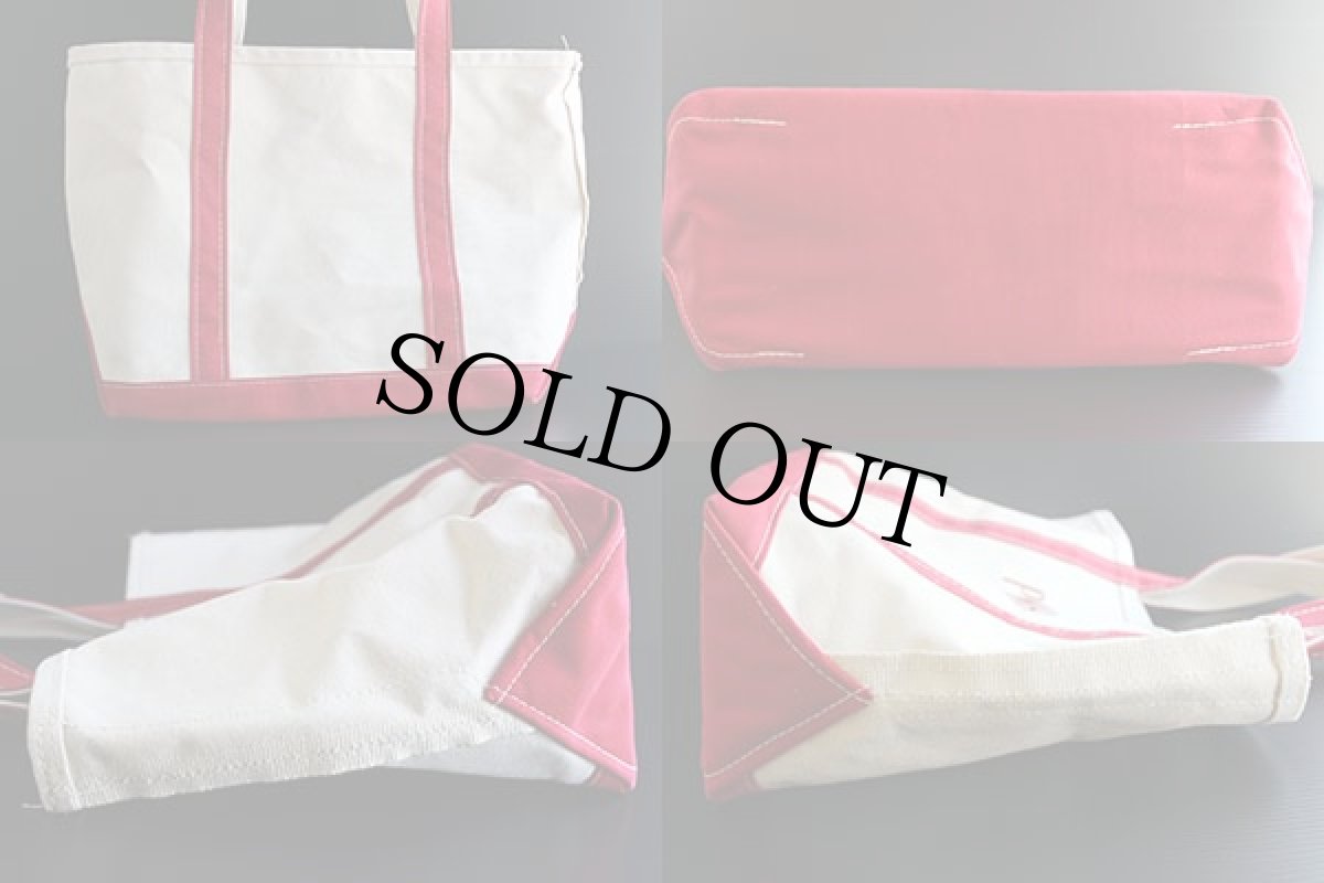 画像3: USA製 L.L.Bean BOAT AND TOTE ロングハンドル キャンバス トートバッグ 赤 M★ミディアム (3)