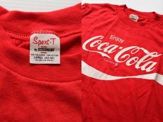 画像3: デッドストック★80s USA製 Coca-Colaコカコーラ ロゴ Tシャツ 赤 L (3)