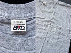 画像4: デッドストック★80s USA製 BVD ポケットTシャツ 杢グレー XL (4)