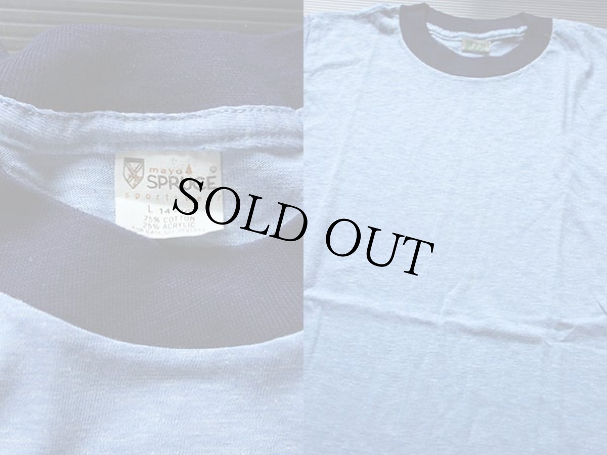 画像3: デッドストック★80s USA製 mayo SPRUCE リンガーTシャツ 杢ブルー (3)